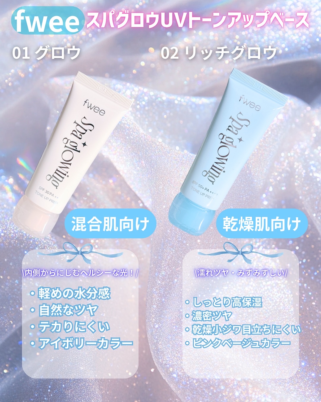 スパグロウUVトーンアップベース/fwee/化粧下地を使ったクチコミ（2枚目）