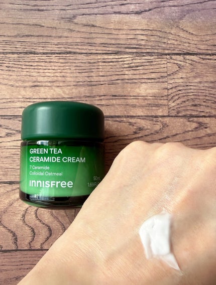 グリーンティー セラミド バリア クリーム/innisfree/フェイスクリームを使ったクチコミ(4枚目)