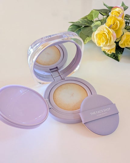 インクラスティングクッションメッシュグロウ/THE FACE SHOP/クッションファンデーションを使ったクチコミ(3枚目)