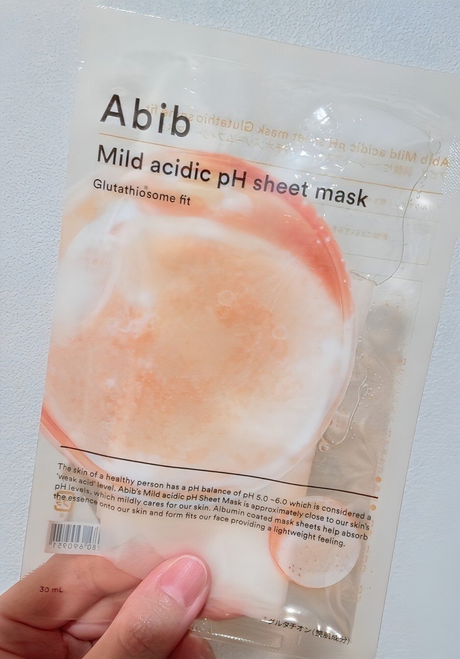 【シートマスク】
Abibの弱酸性pHシートマスク  グルタチオンソームフィットを使用しました！

Abibのシートマスクはとろとろした液にヒタヒタに浸かっているシートが柔らかくてとても好みです✨️
色んな種類がありますが、どれも好みなので