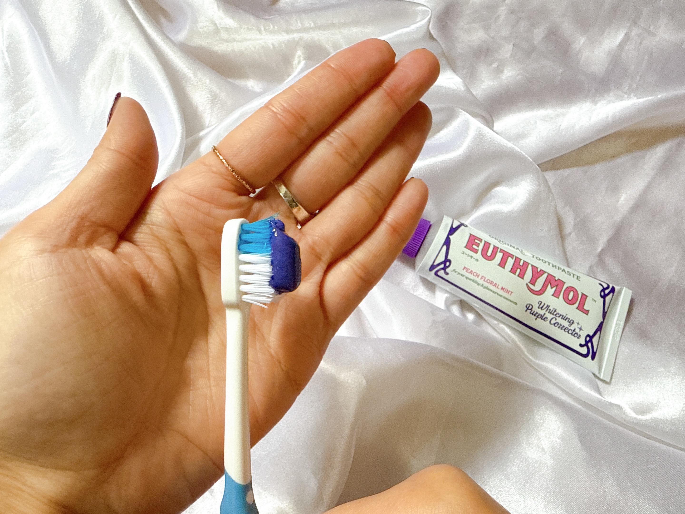 ホワイトパープル歯みがき ピーチフローラルミントの香り/EUTHYMOL/歯磨き粉を使ったクチコミ（3枚目）