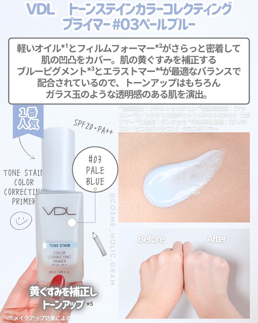 トーンステインカラーコレクティングプライマー/VDL/化粧下地を使ったクチコミ(5枚目)