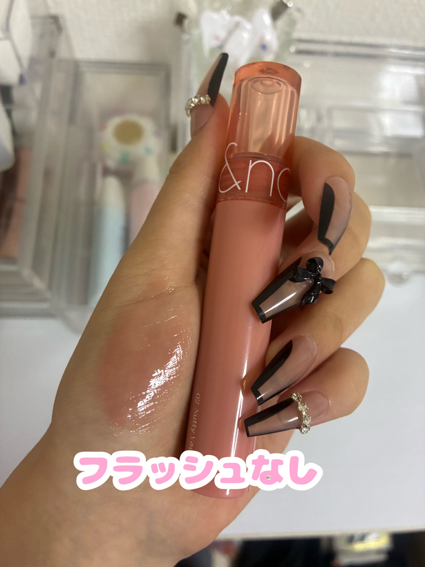 グラスティングカラーグロス/rom&nd/リップグロスを使ったクチコミ(3枚目)