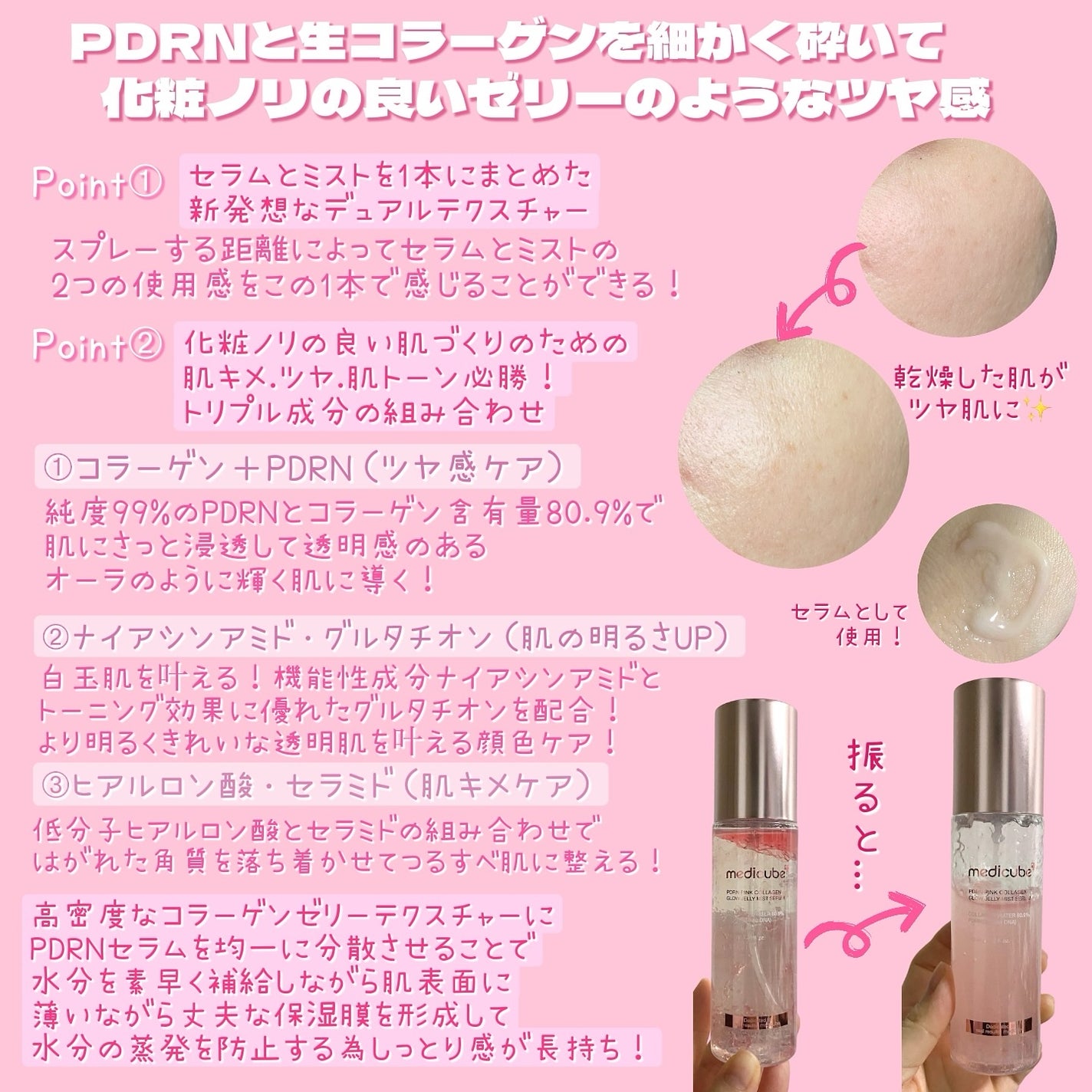 PDRNピンクアンプル PDRN 10,000ppm配合/MEDICUBE/美容液を使ったクチコミ(2枚目)