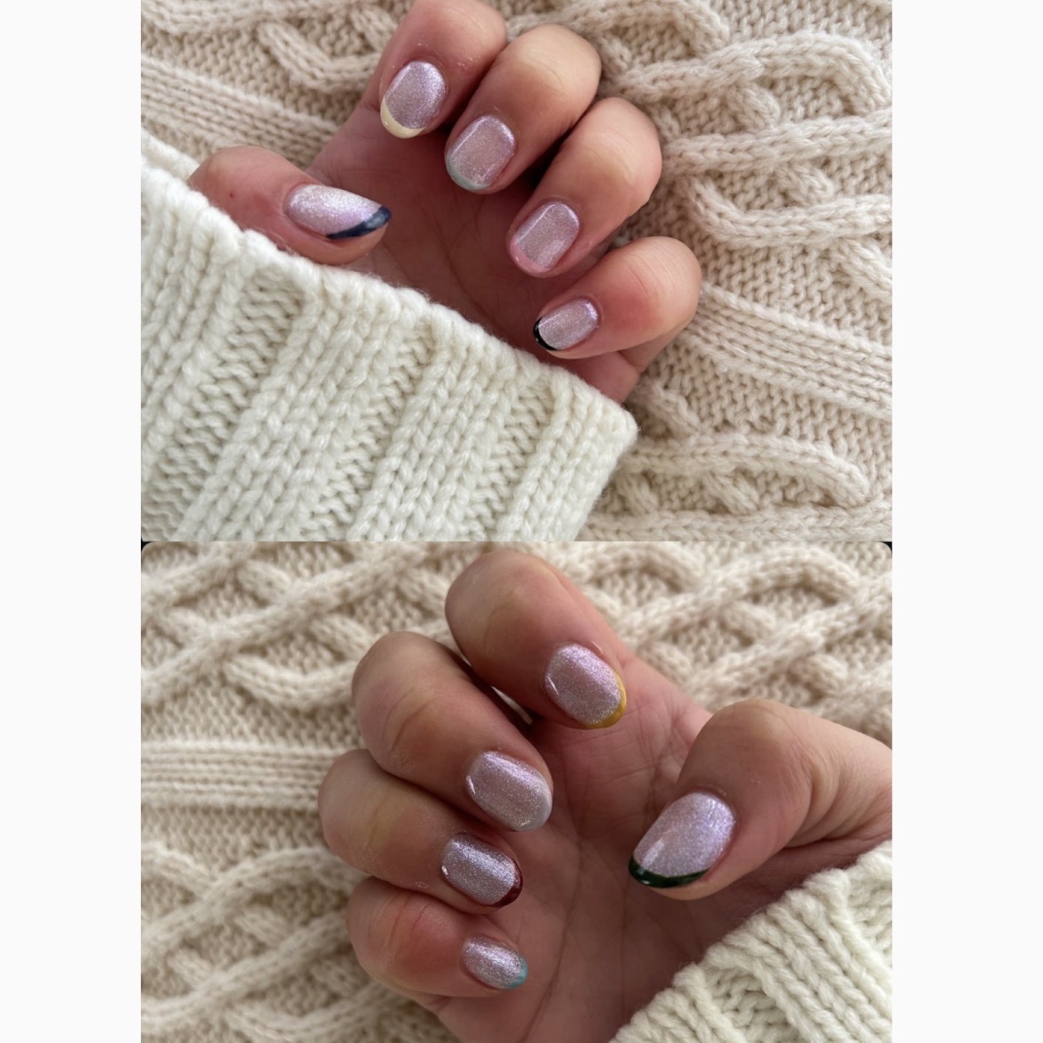 #ネイル,#ジェルネイル,#ニット映えネイル,#フレンチネイルのネイルデザイン