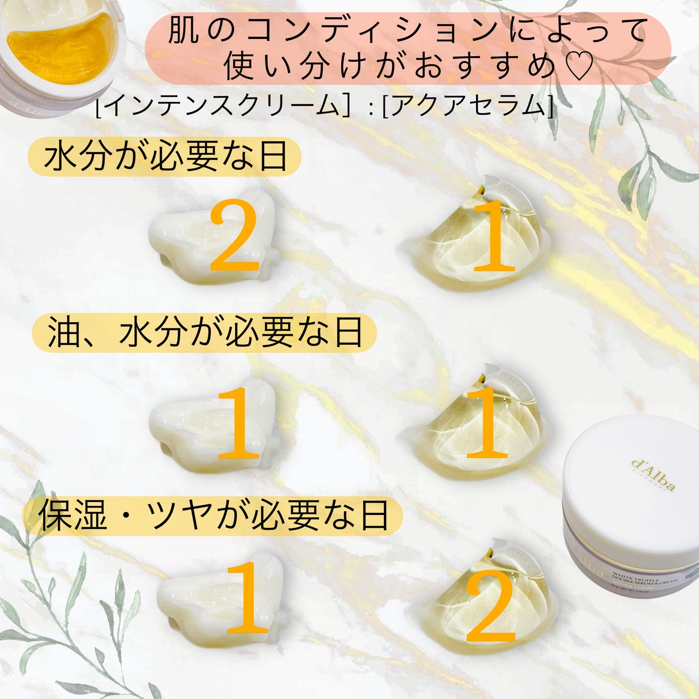 ホワイトトリュフダブルセラムアンドクリーム/ダルバ/フェイスクリームを使ったクチコミ(5枚目)