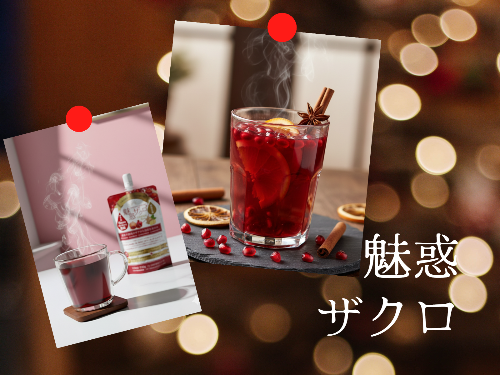 ひと口飲んだ瞬間から広がるザクロの上品な甘さと、ほどよい酸味がとても心地よく、
毎日のインナーケアに取り入れやすいバランスの良い味わいでした。

魅惑ザクロには、ザクロ特有のポリフェノール（プニカラギン・エラジ酸など）が含まれており、
日々