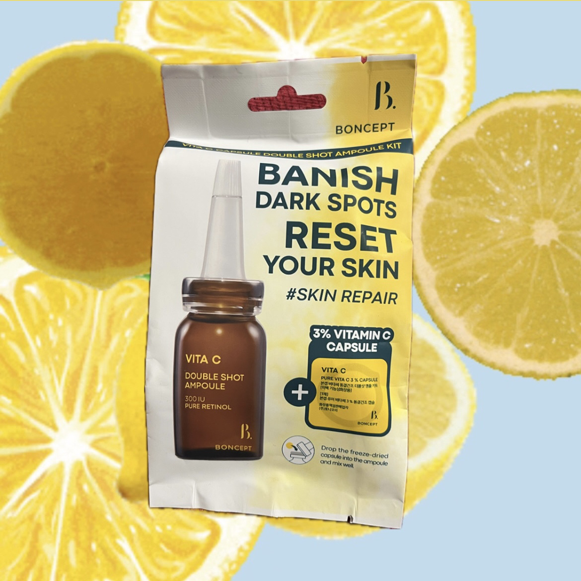 ビタC凍結乾燥ダブルショットアンプルキット/BONCEPT/美容液を使ったクチコミ（2枚目）