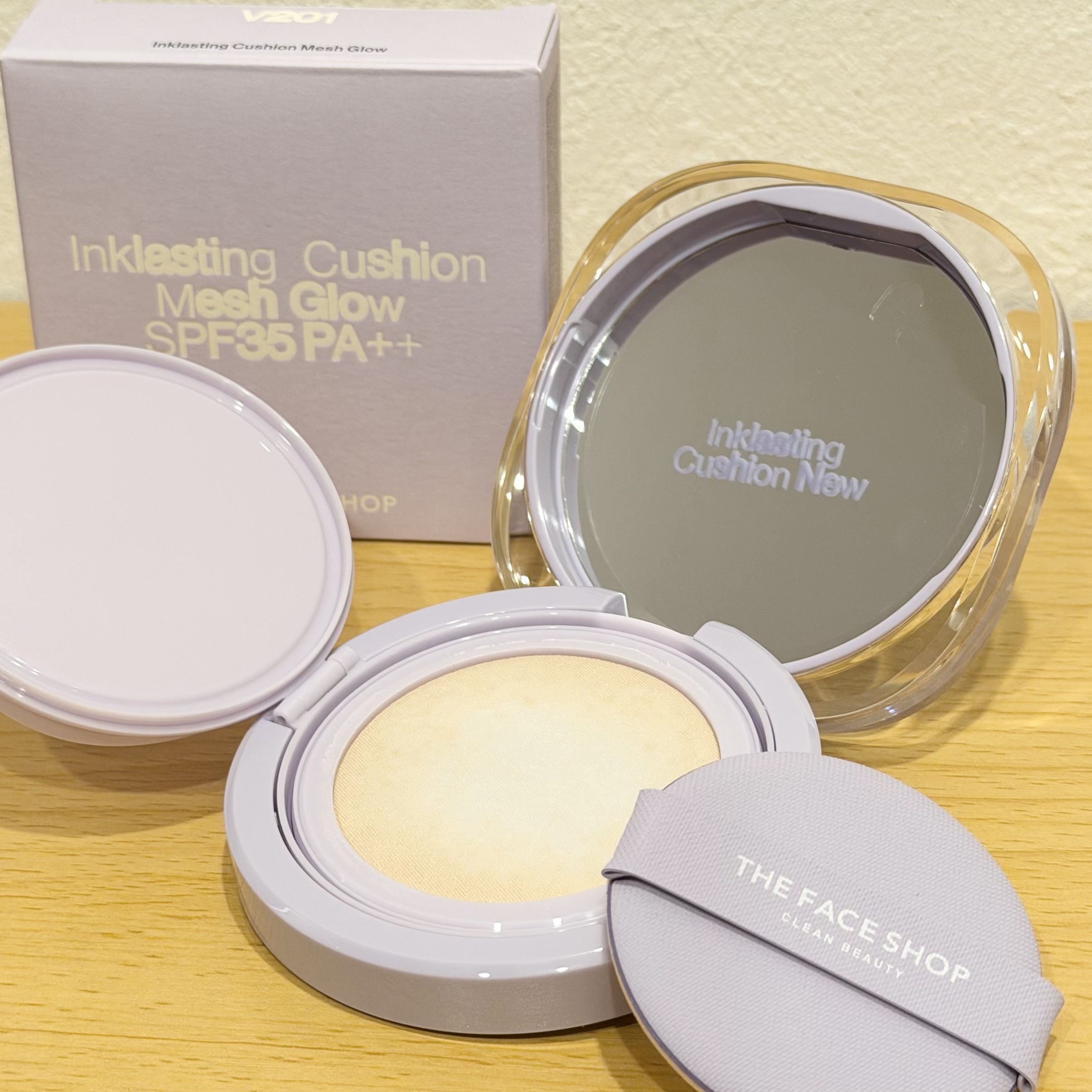 インクラスティングクッションメッシュグロウ/THE FACE SHOP/クッションファンデーションを使ったクチコミ（1枚目）