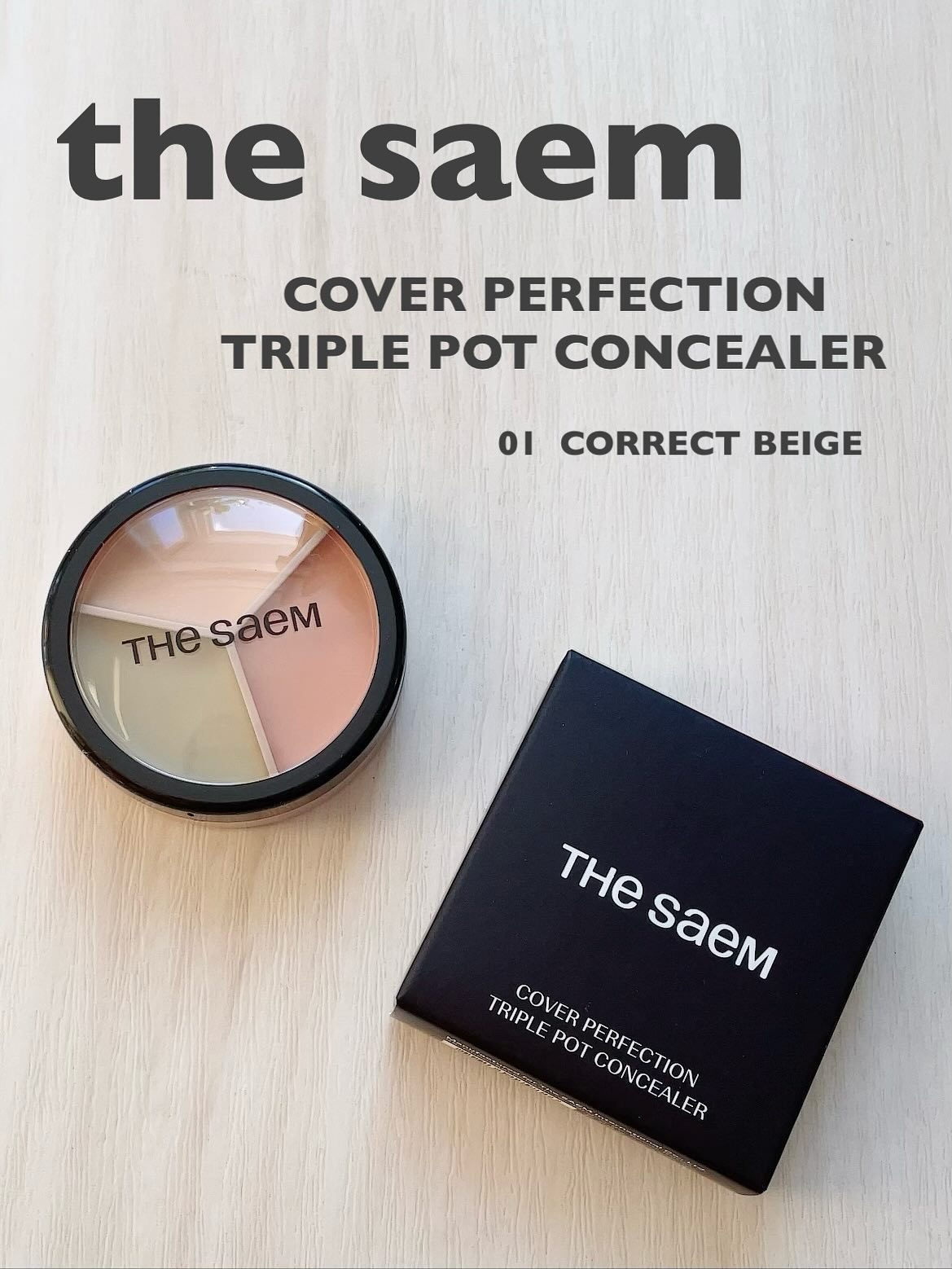 カバーパーフェクション トリプル ポット コンシーラー 01 コレクトベージュ/the SAEM/パレットコンシーラーを使ったクチコミ（1枚目）