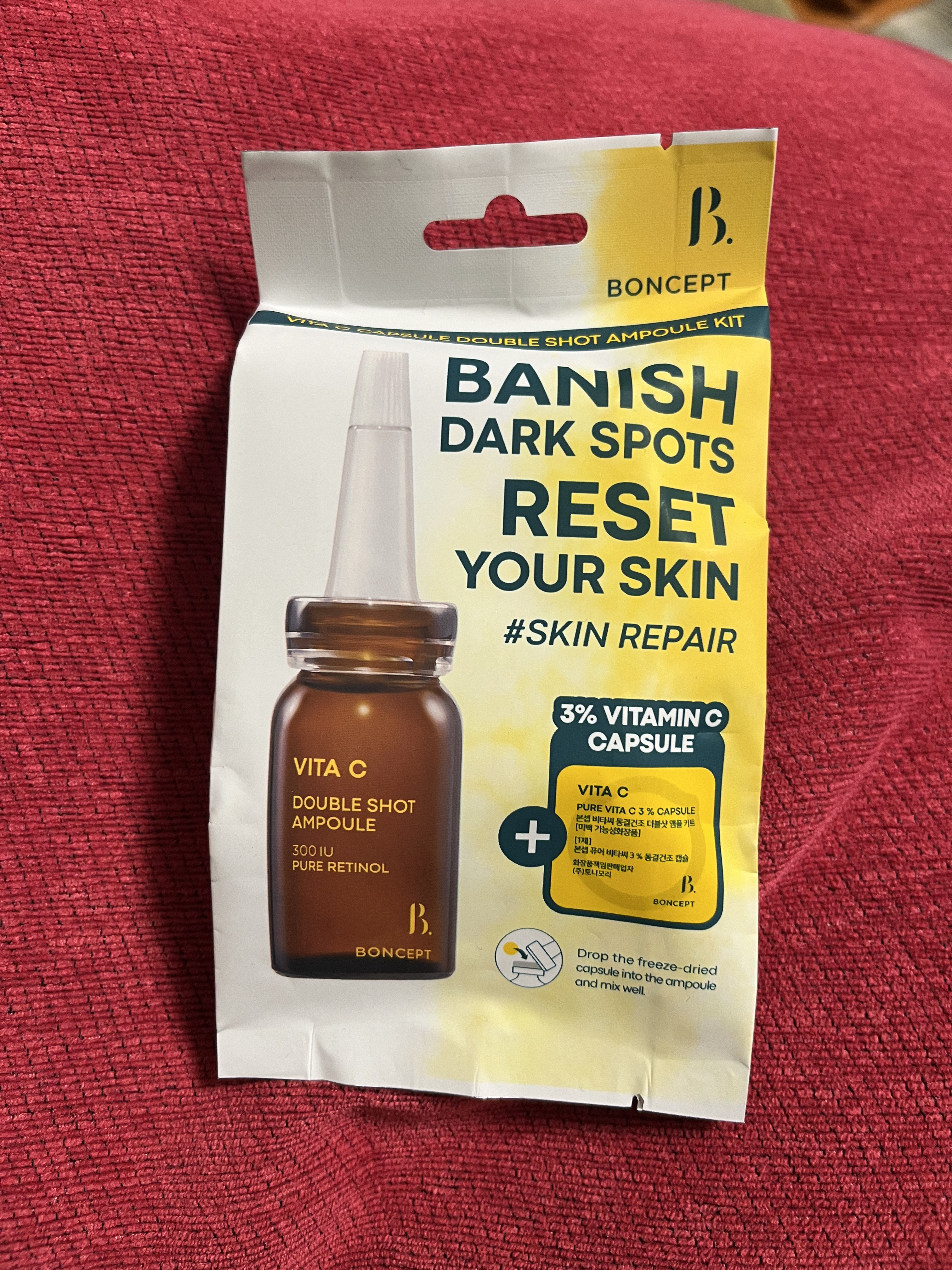 ビタC凍結乾燥ダブルショットアンプルキット/BONCEPT/美容液を使ったクチコミ（3枚目）
