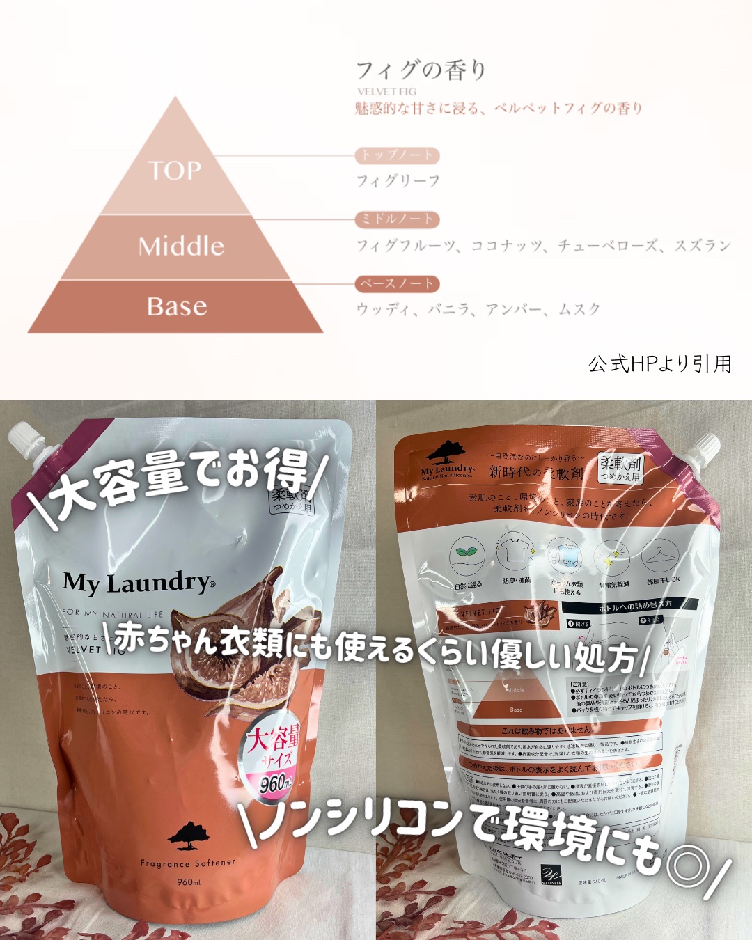 マイランドリー ベルベットフィグの香り/マイランドリー/柔軟剤を使ったクチコミ（2枚目）