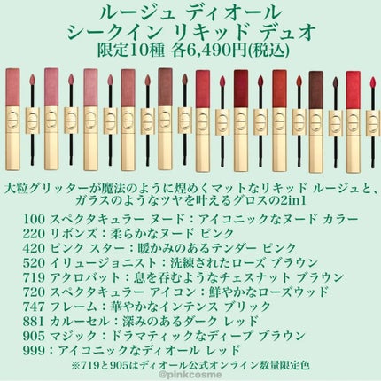 ルージュ ディオール シークイン リキッド デュオ(ホリデーコレクション 2025 限定品) 520 イリュージョニスト/Dior/口紅・グロス・リップライナー・リップケアを使ったクチコミ(3枚目)