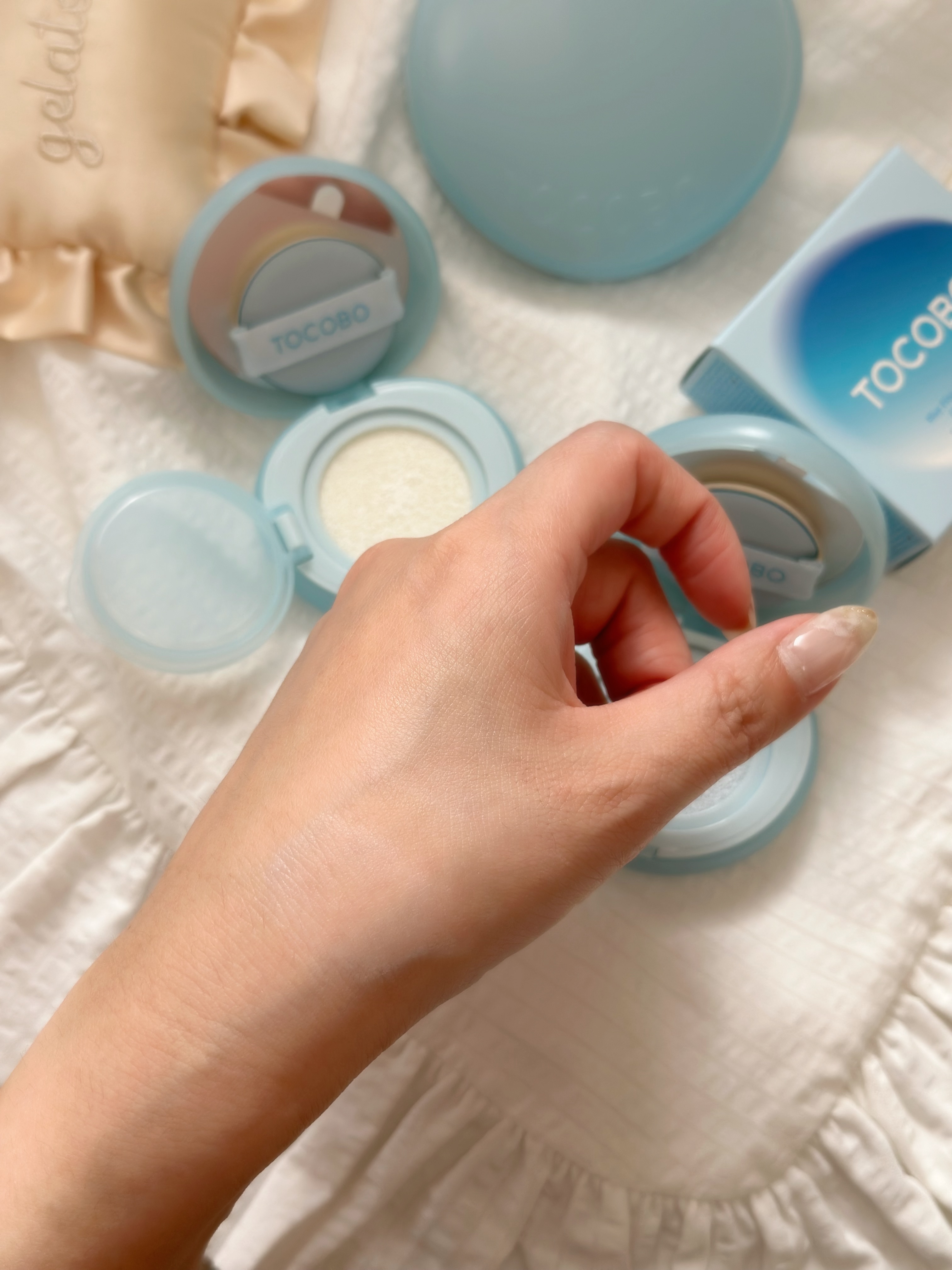 ブラーフィニッシュサンクッション/TOCOBO/日焼け止めパウダーを使ったクチコミ（3枚目）