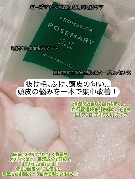 ローズマリー スカルプ スクラブ/AROMATICA/ヘッドスクラブを使ったクチコミ(2枚目)