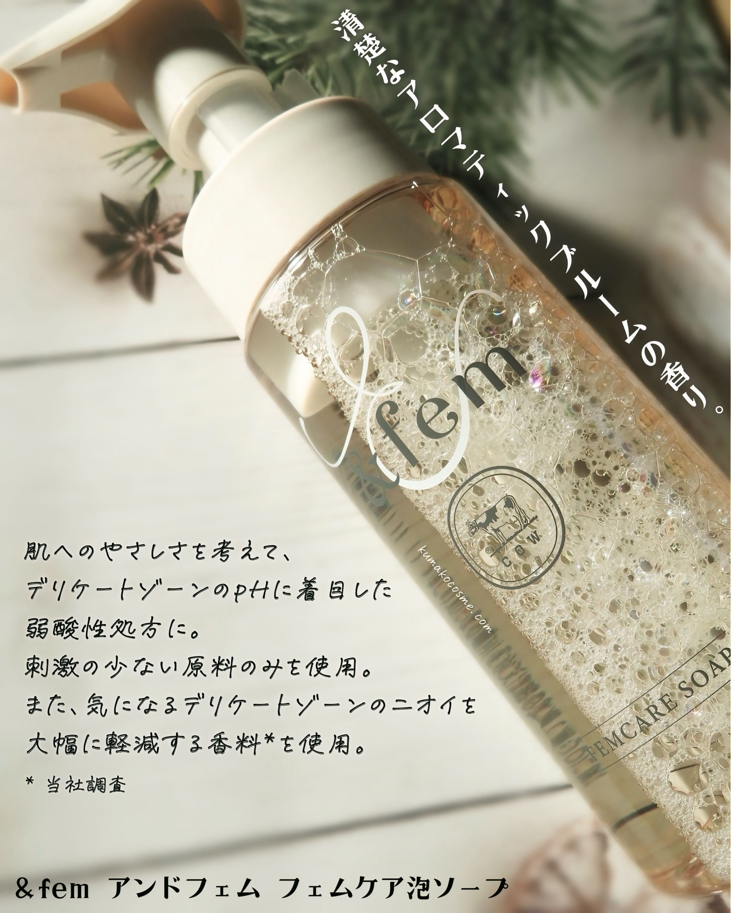 アンドフェム フェムケア泡ソープ/＆fem/デリケートゾーンケアを使ったクチコミ（2枚目）