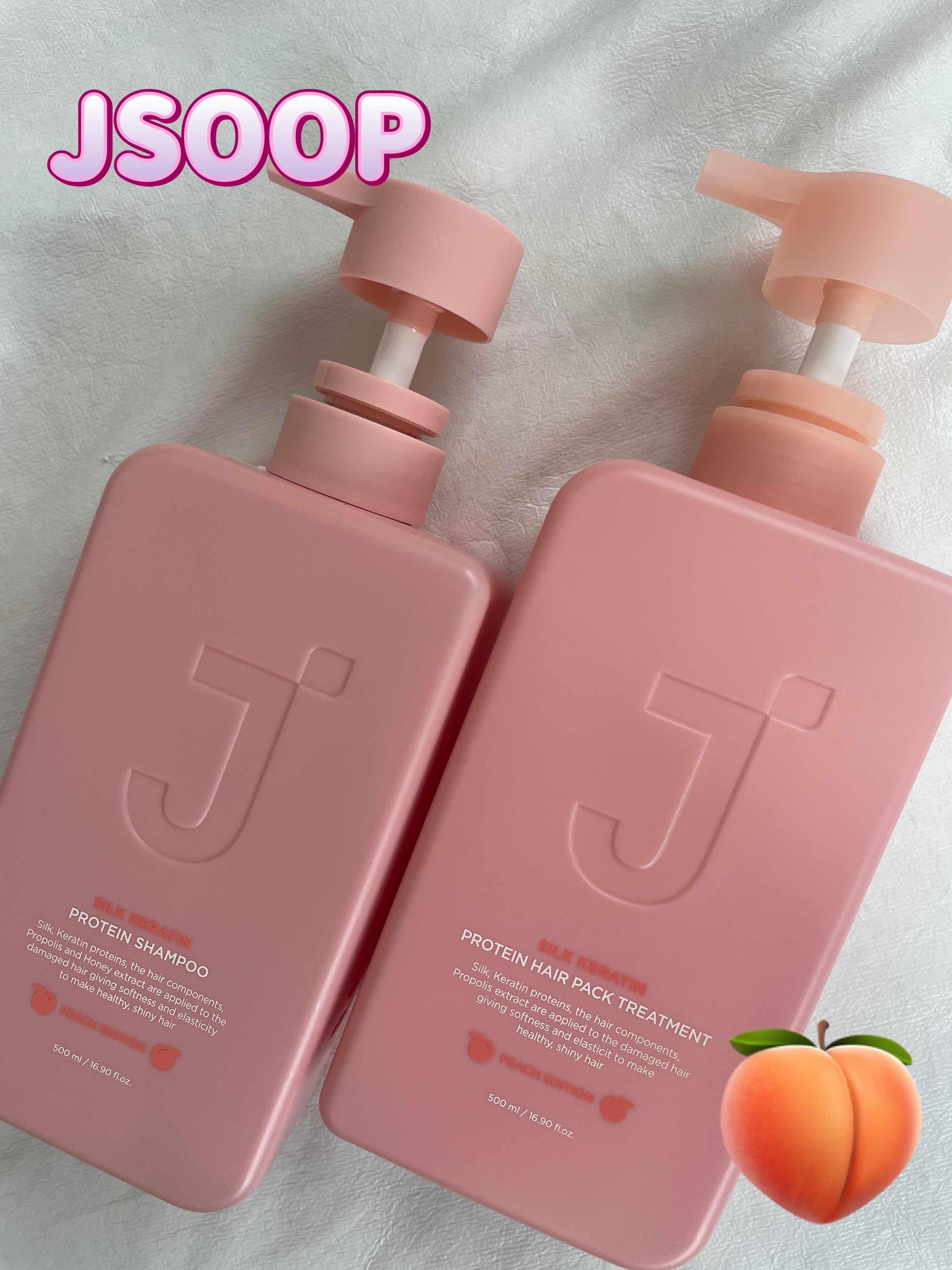 シルクケラチンプロテインシャンプー/トリートメント ピーチエディション/JSOOP/市販シャンプーを使ったクチコミ（1枚目）