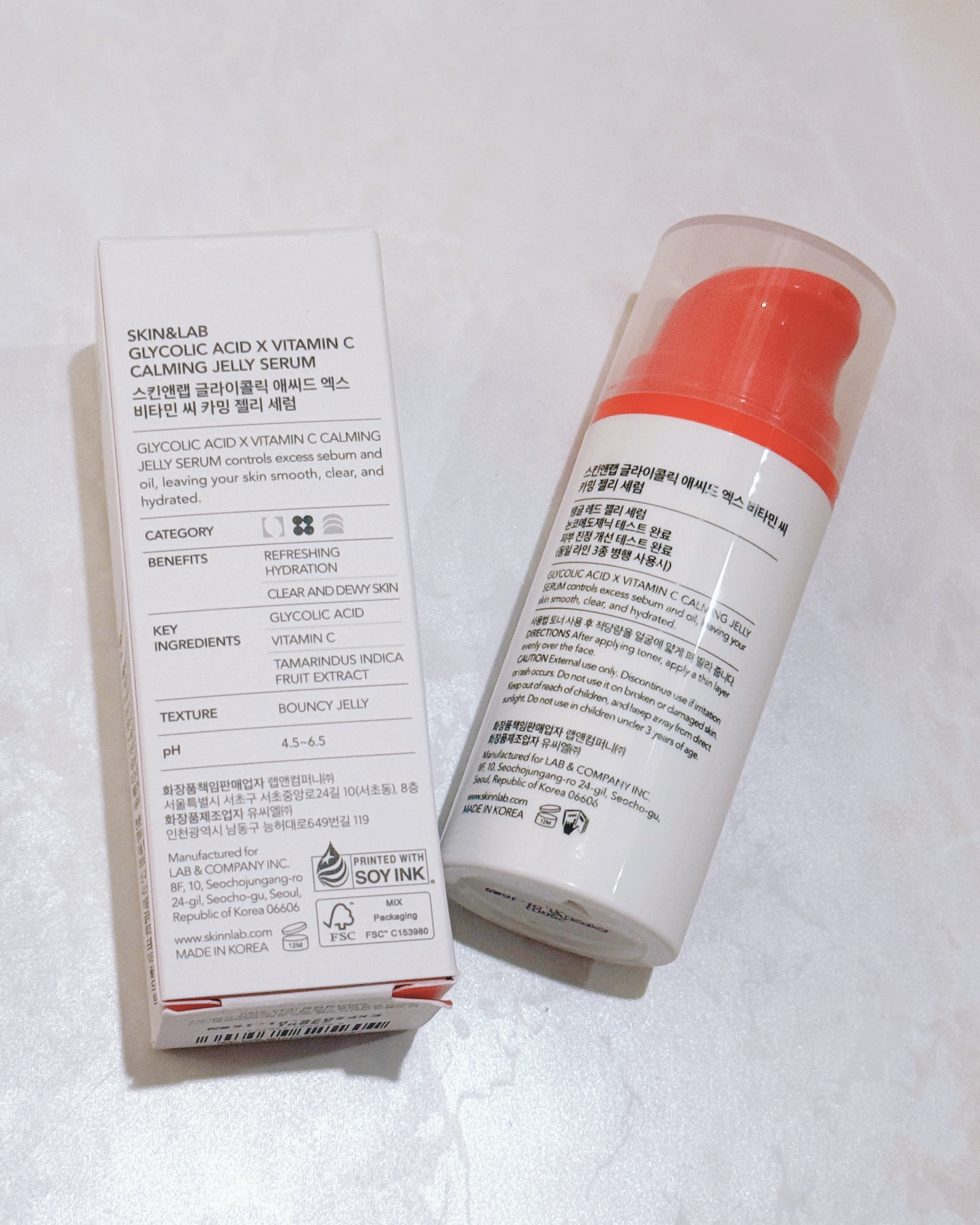 グリコール酸×ビタミンC カーミングゼリーセラム/SKIN&LAB/美容液を使ったクチコミ（2枚目）