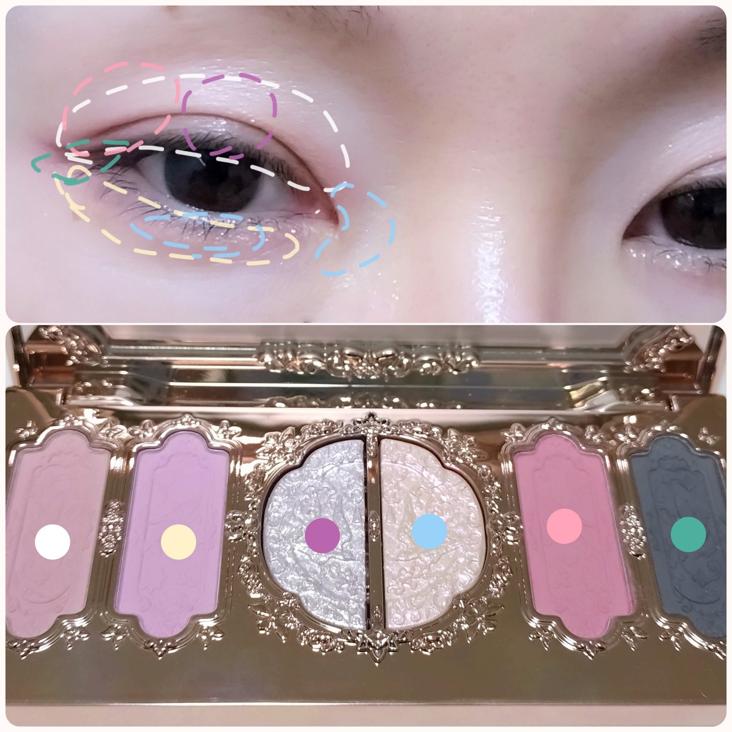 胡蝶雲肩6色アイシャドウパレット/FlowerKnows/アイシャドウパレットを使ったクチコミ(5枚目)