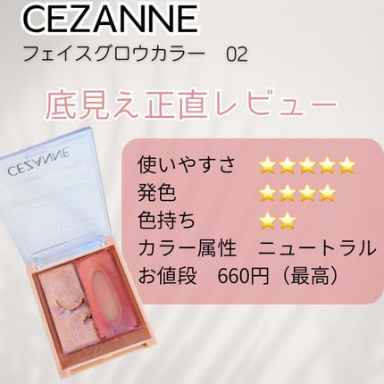 フェイスグロウカラー 02 ローズグロウ/CEZANNE/クリームハイライトの画像