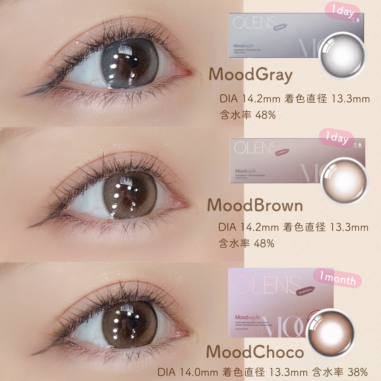 Moodnight 1day/OLENS/ワンデー（１DAY）カラコンを使ったクチコミ（2枚目）
