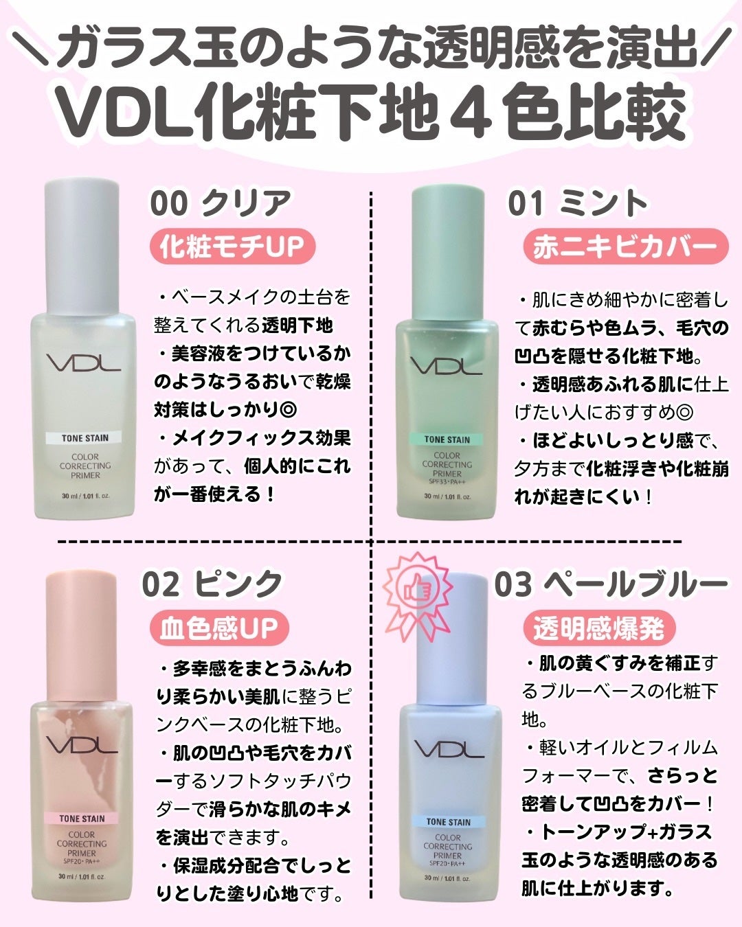 トーンステインカラーコレクティングプライマー/VDL/化粧下地を使ったクチコミ(1枚目)