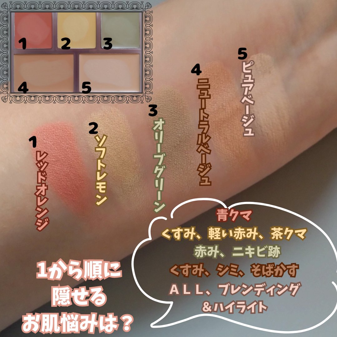 コンシールブレンダーパレット/LUNA/パレットコンシーラーを使ったクチコミ（2枚目）