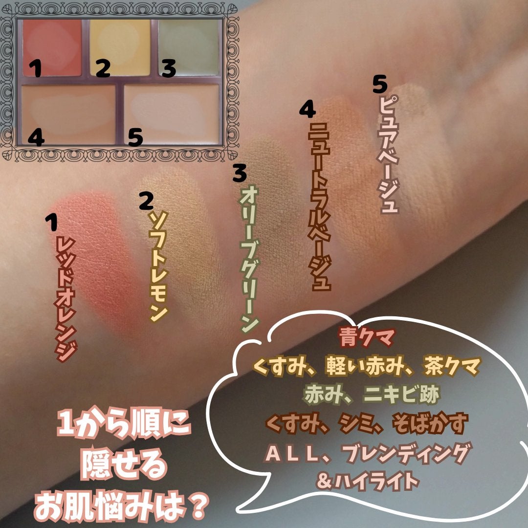 コンシールブレンダーパレット/LUNA/パレットコンシーラーを使ったクチコミ(2枚目)