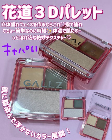 ギャルズ コスメティックス 花道3Dパレットのクチコミ「ᝰ✍🏻✩꙳エルフ荒川さんがプロデュース!
GALLSでコンプレックスも味方につけたメイク👀💄💖.....」(2枚目)