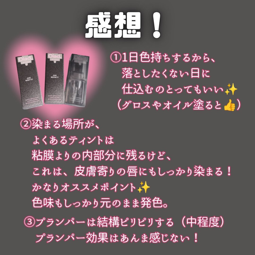 リップティーク/oiad/口紅を使ったクチコミ(4枚目)
