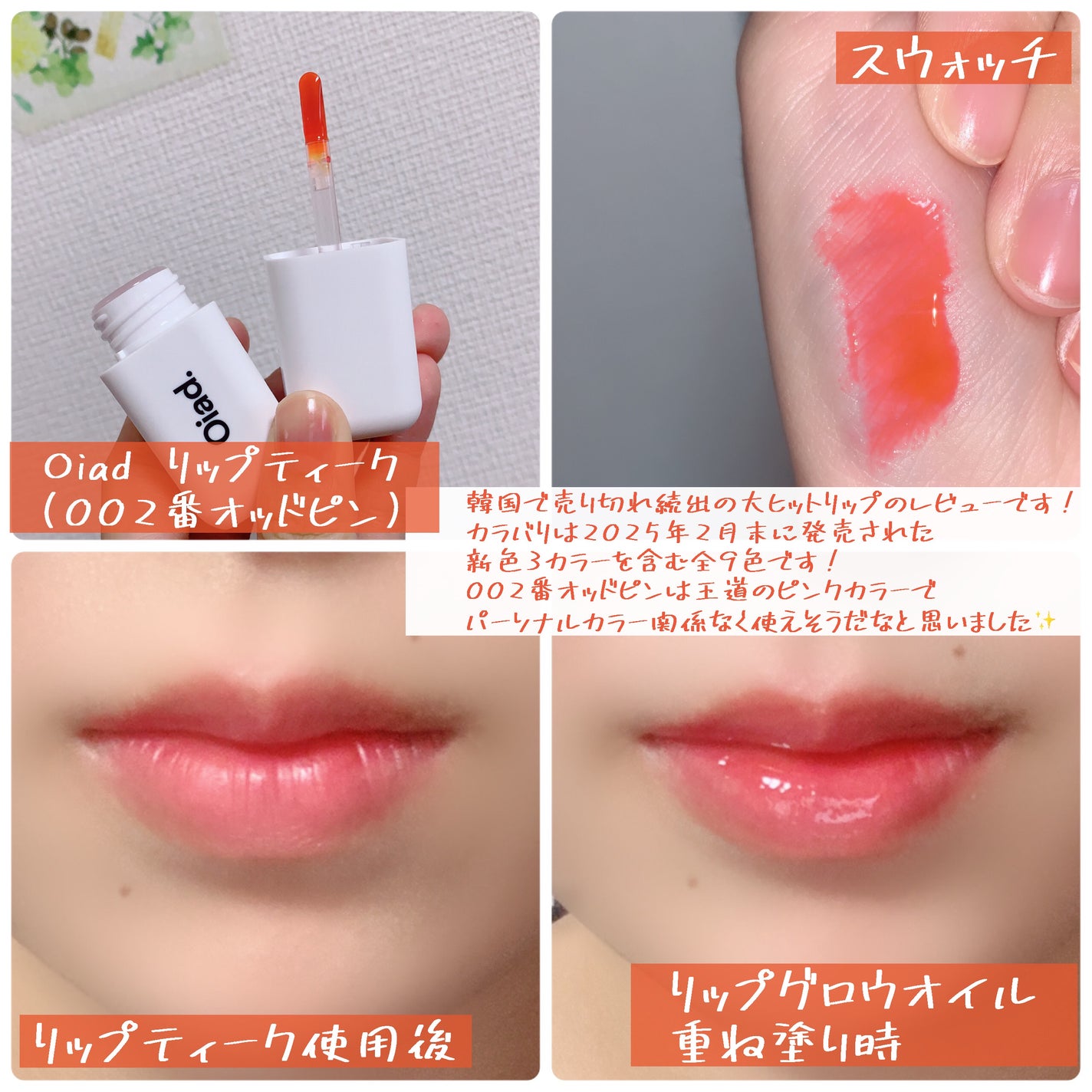 リップティーク/oiad/口紅を使ったクチコミ(2枚目)