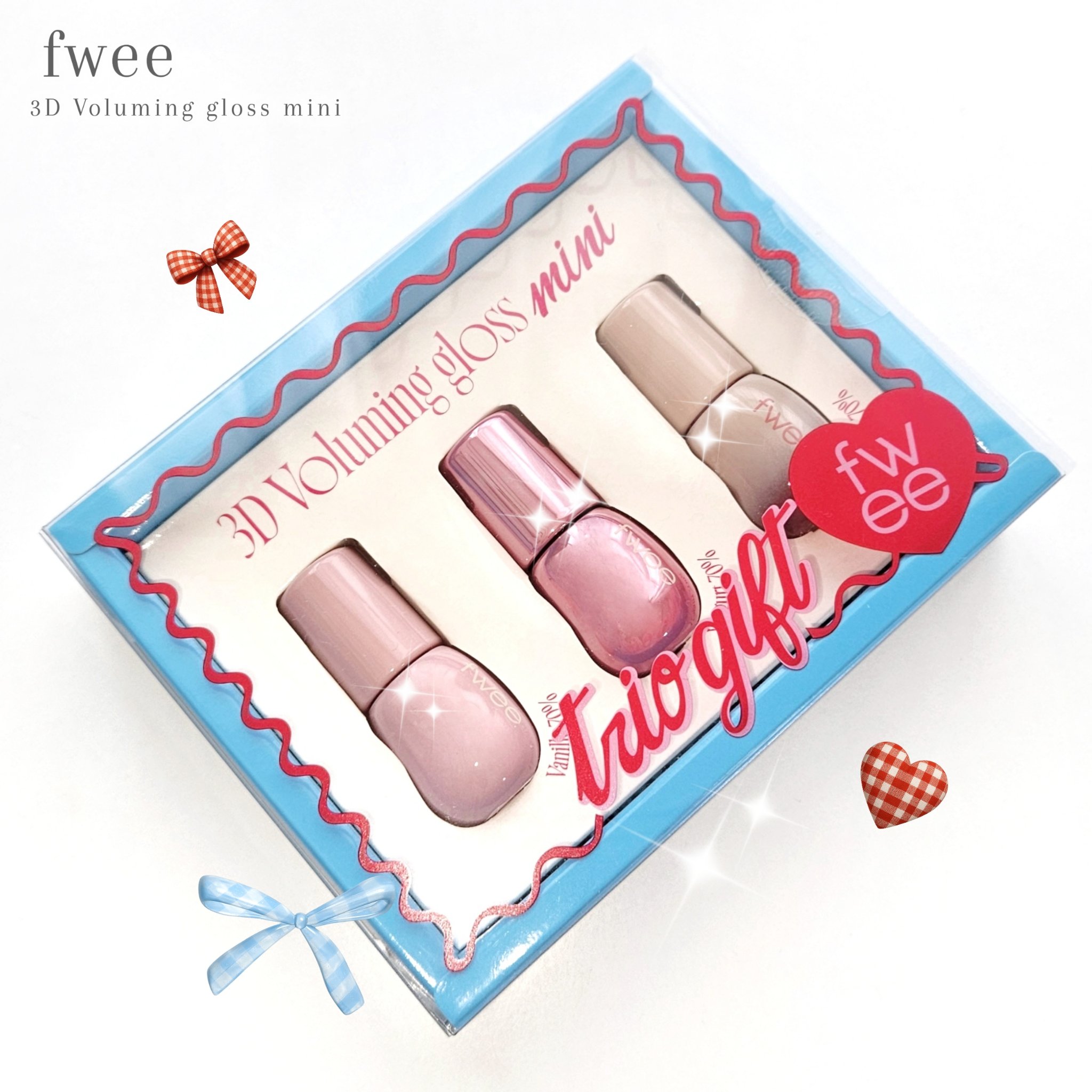 3Dボリューミンググロス ミニトリオギフト/fwee/メイクアップキットを使ったクチコミ（2枚目）