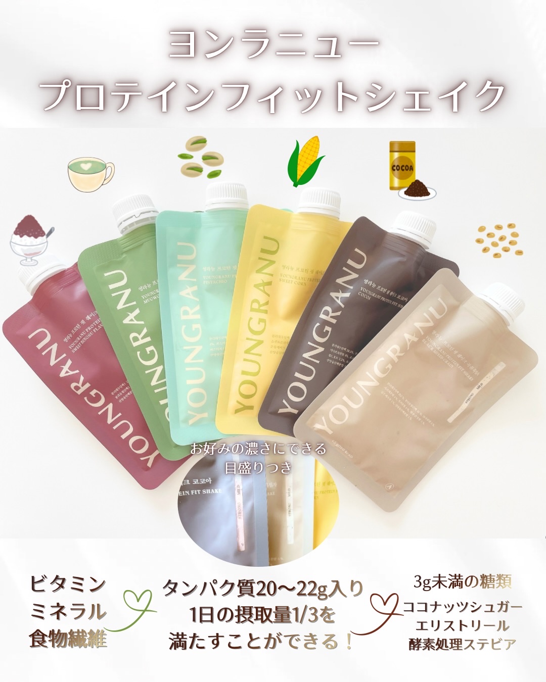 ヨンラニュープロテインフィットシェイク/YOUNGRANU/その他プロテインを使ったクチコミ（2枚目）