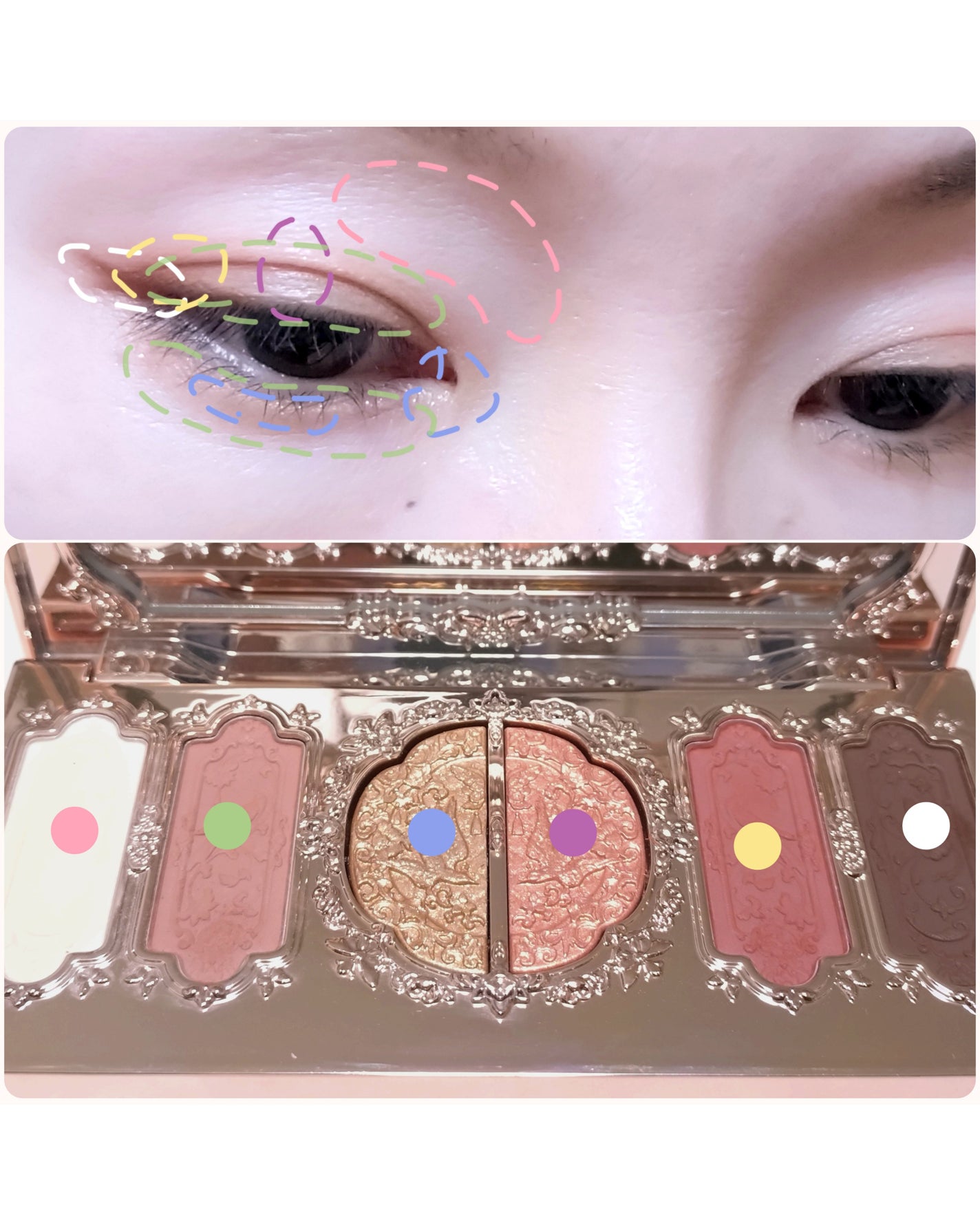 胡蝶雲肩6色アイシャドウパレット/FlowerKnows/アイシャドウパレットを使ったクチコミ(5枚目)