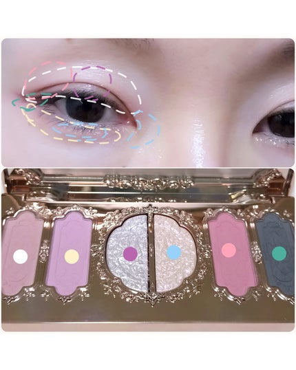 胡蝶雲肩6色アイシャドウパレット/FlowerKnows/アイシャドウパレットを使ったクチコミ(5枚目)