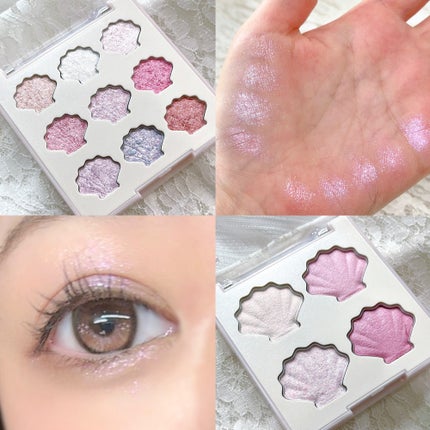 さくら on LIPS 「人魚姫みたいなキラキラグリッターアイシャドウ🥰9色全部ラメだよ..」(2枚目)