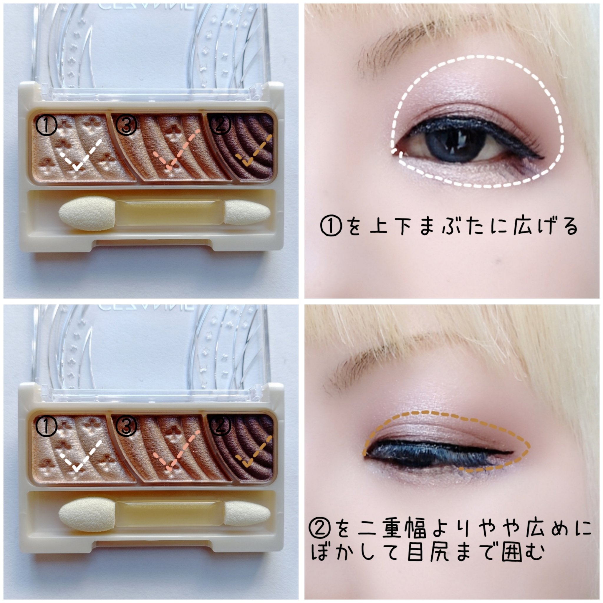 トーンアップアイシャドウ/CEZANNE/アイシャドウパレットを使ったクチコミ（2枚目）