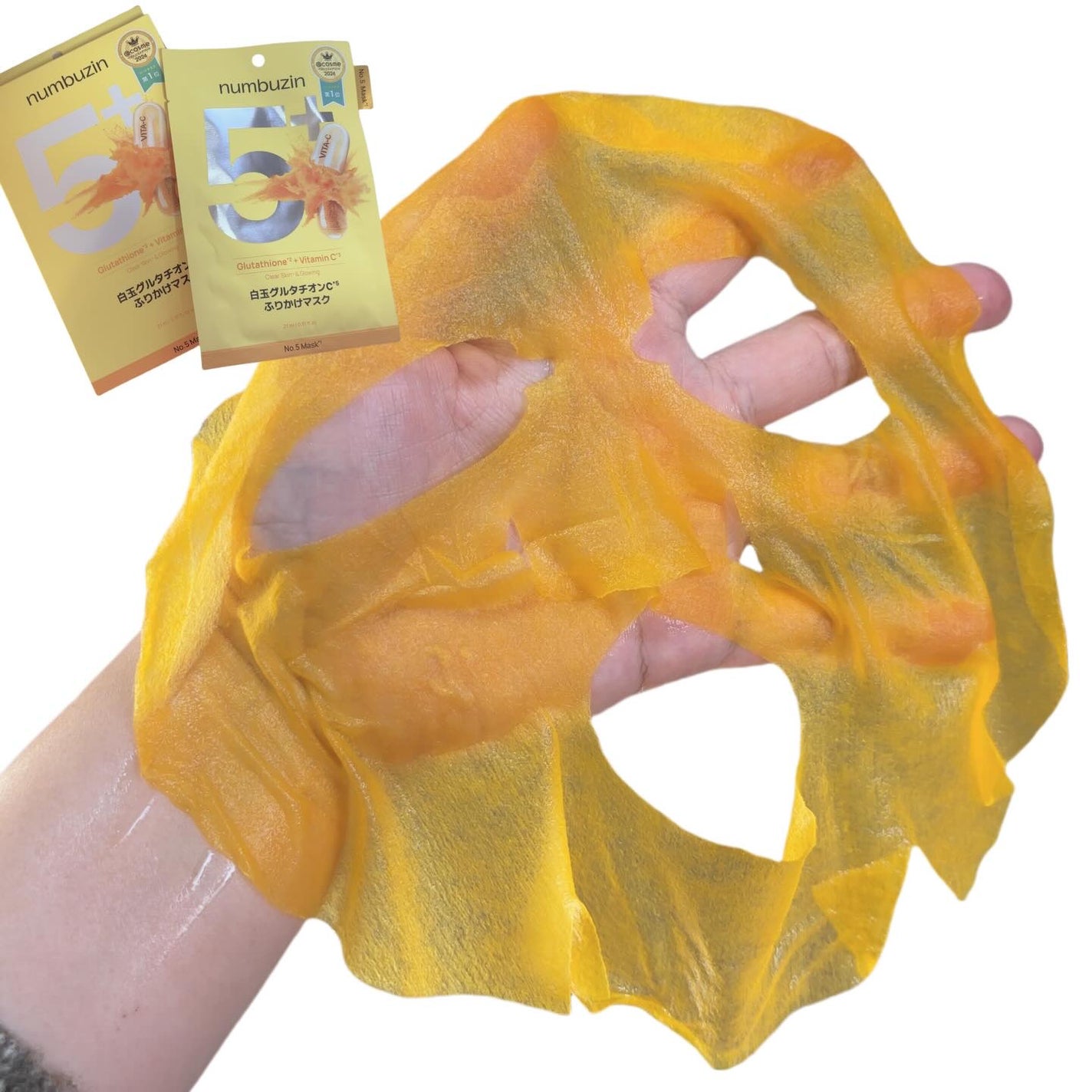 5番 白玉グルタチオンCふりかけマスク/numbuzin/シートマスク・パックを使ったクチコミ(3枚目)