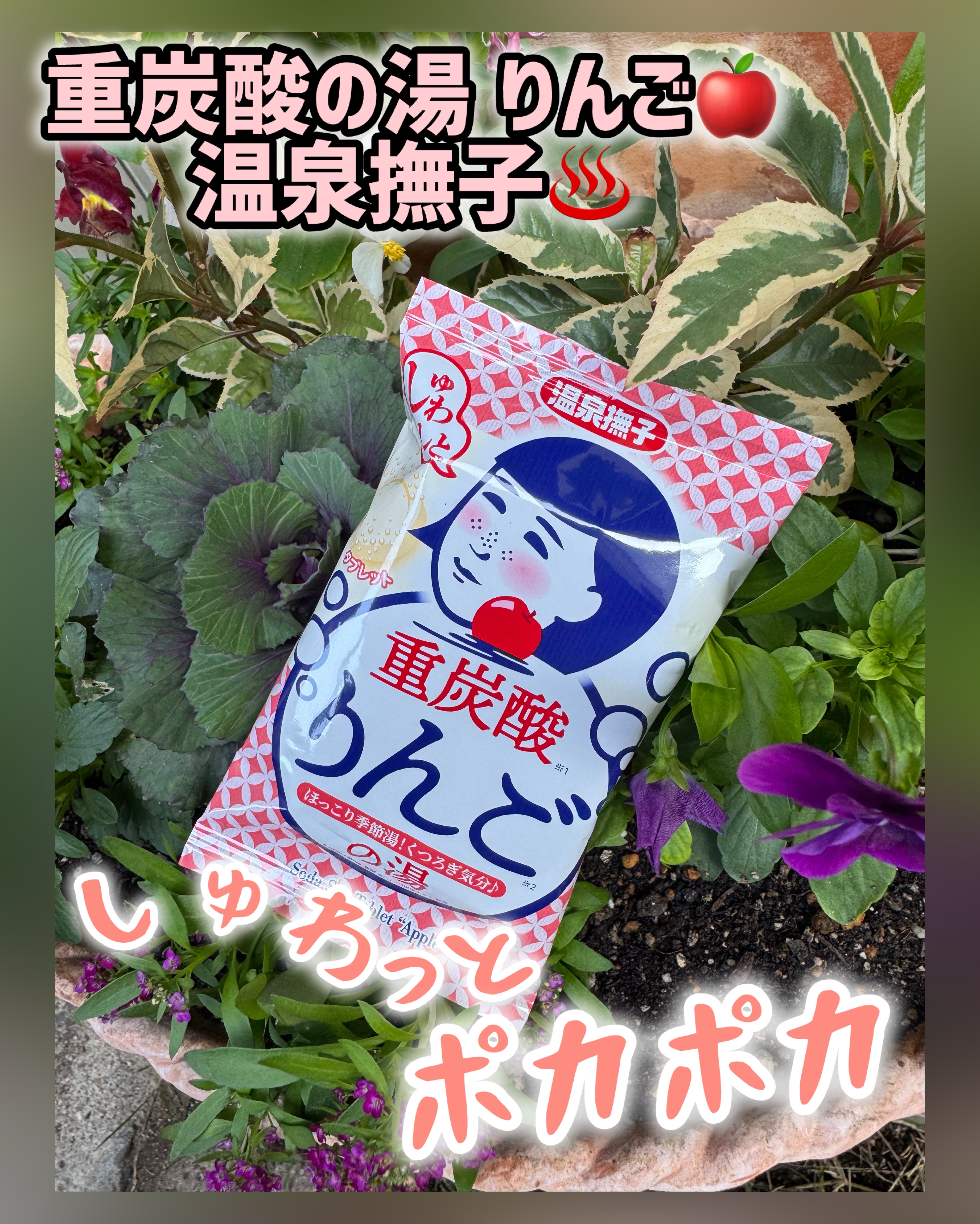 温泉撫子 重炭酸の湯 りんご/温泉撫子/炭酸系入浴剤を使ったクチコミ（1枚目）