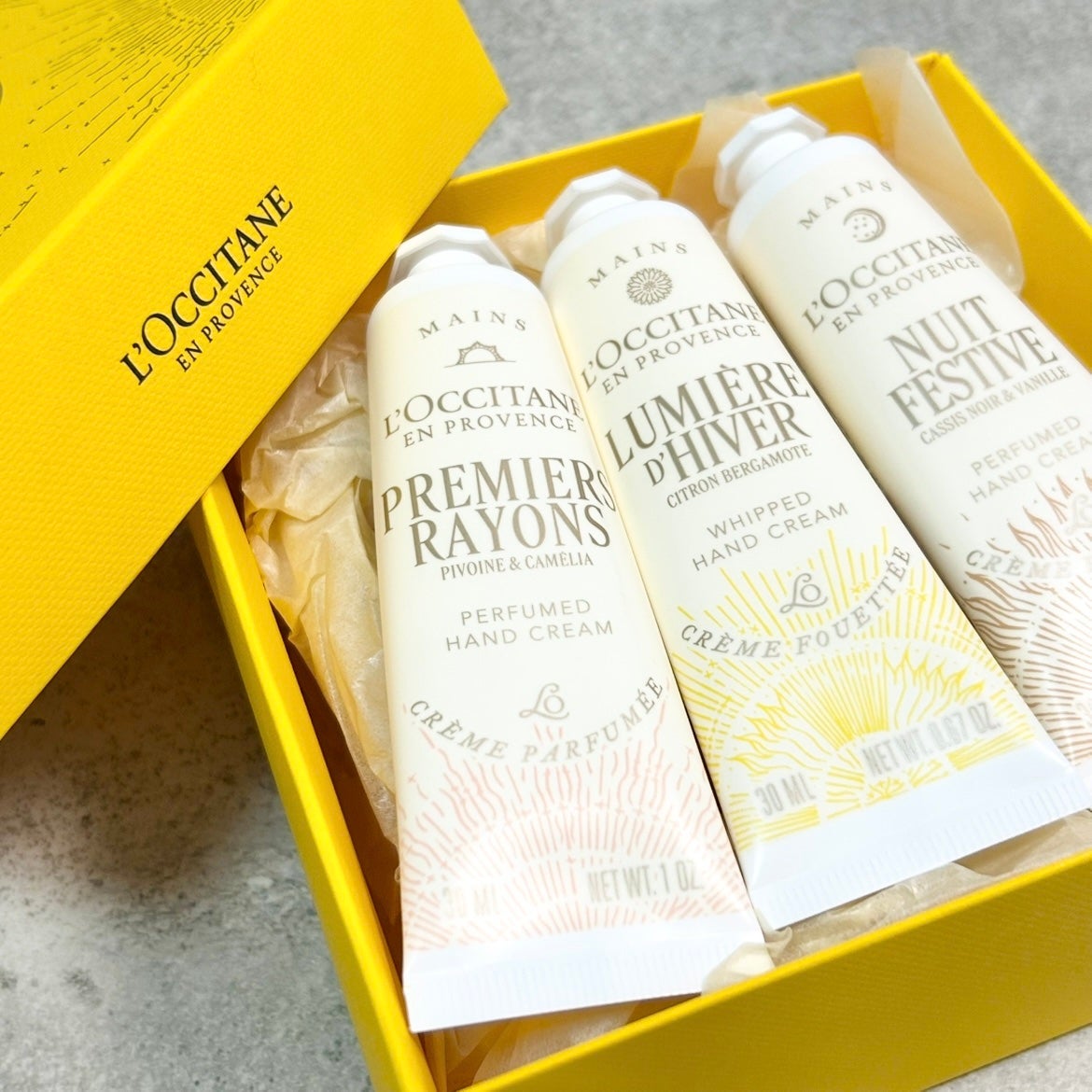 ホリデーライツ ハンドクリームトリオ/L'OCCITANE/その他キットセットを使ったクチコミ(1枚目)