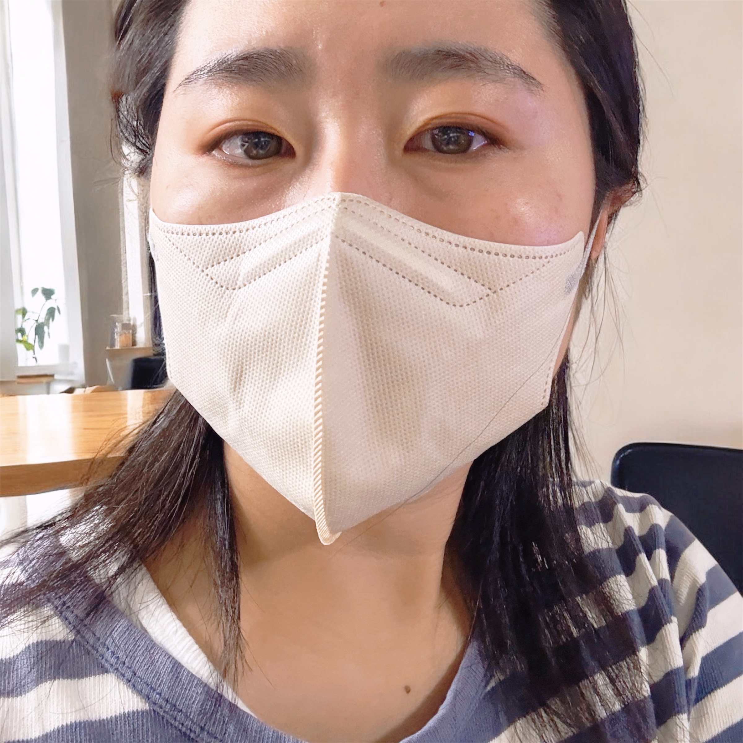 スタイリーマスク　オークル（耳ひも５色）/やまと工業/マスクを使ったクチコミ（2枚目）