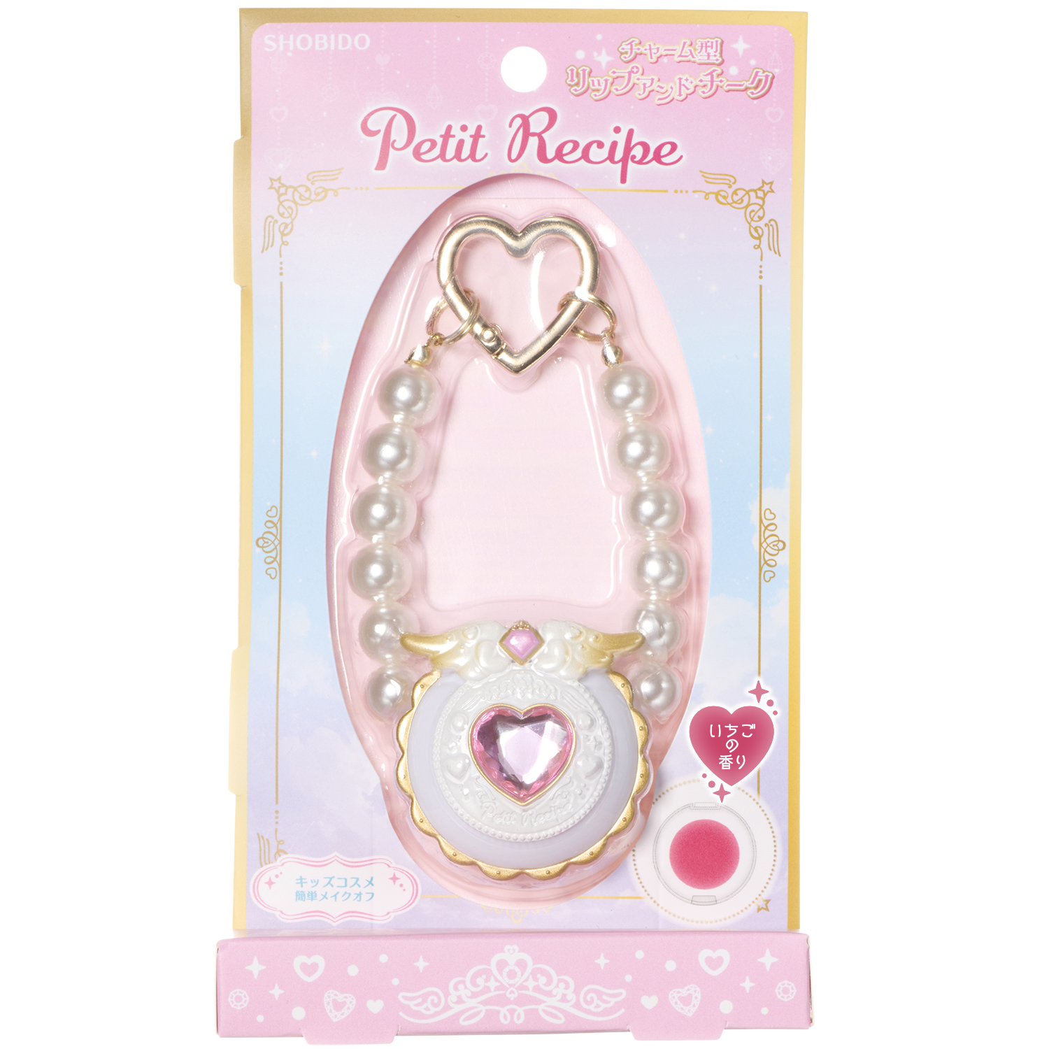 プチレシピ　チャーム型リップ&チーク 〈ホワイト〉＊いちごの香り
