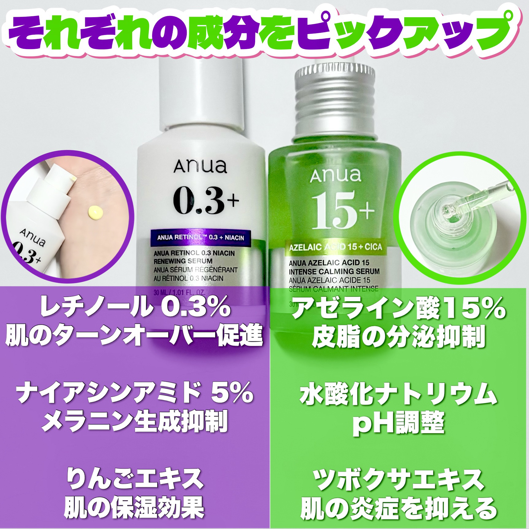 レチノール0.3 ナイアシンリニューイングセラム/Anua/美容液を使ったクチコミ（3枚目）