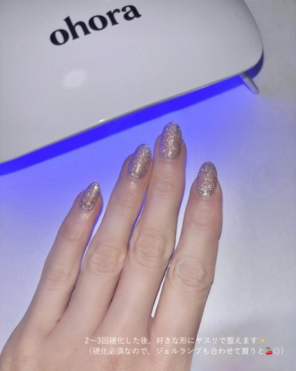 セミキュアジェルネイル(ハンド)/ohora/ネイルシールを使ったクチコミ(4枚目)