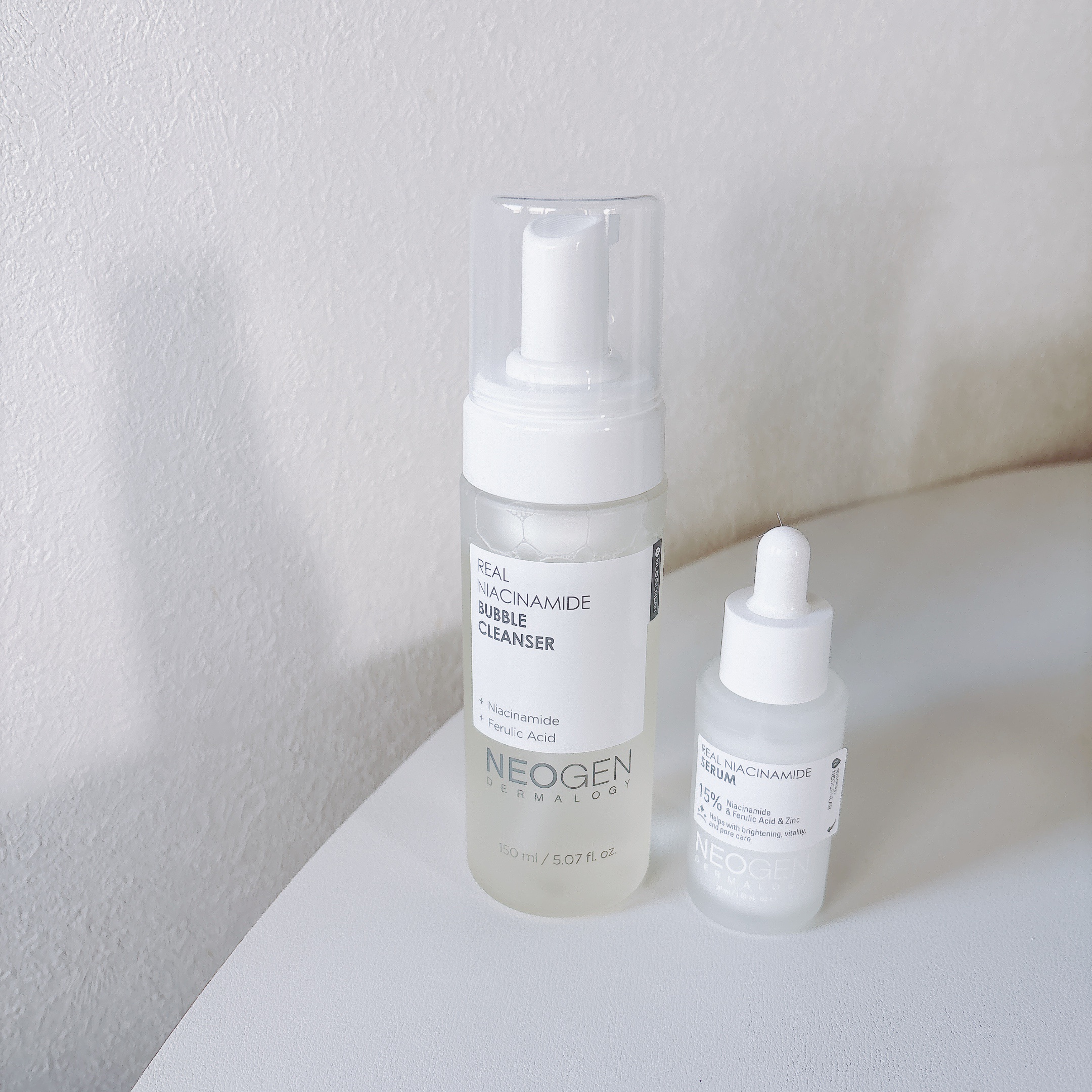 #PR NEOGENのREAL NIACINAMIDE BUBBLE CLEANSERを頂いて使ってみました！

新しくクレンジグフォームが出たよ🤍

きめ細かい泡でお肌に優しく洗顔できる◎
くすみや肌荒れのケアもできちゃうの！