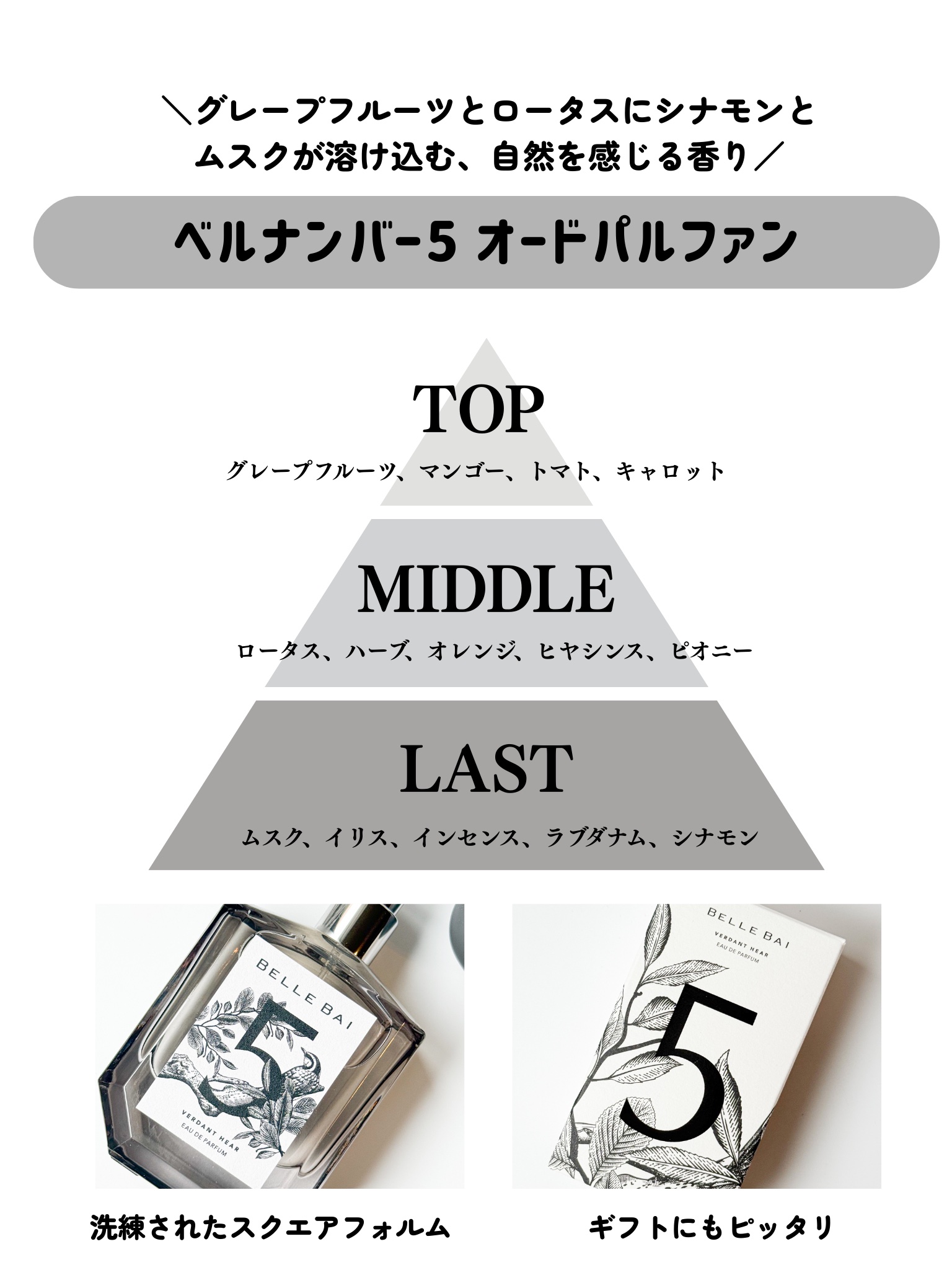 ベルナンバー5 オードパルファン 大地の囁き(VERDANT HEAR)/BELLE BAI/香水(その他)を使ったクチコミ（3枚目）