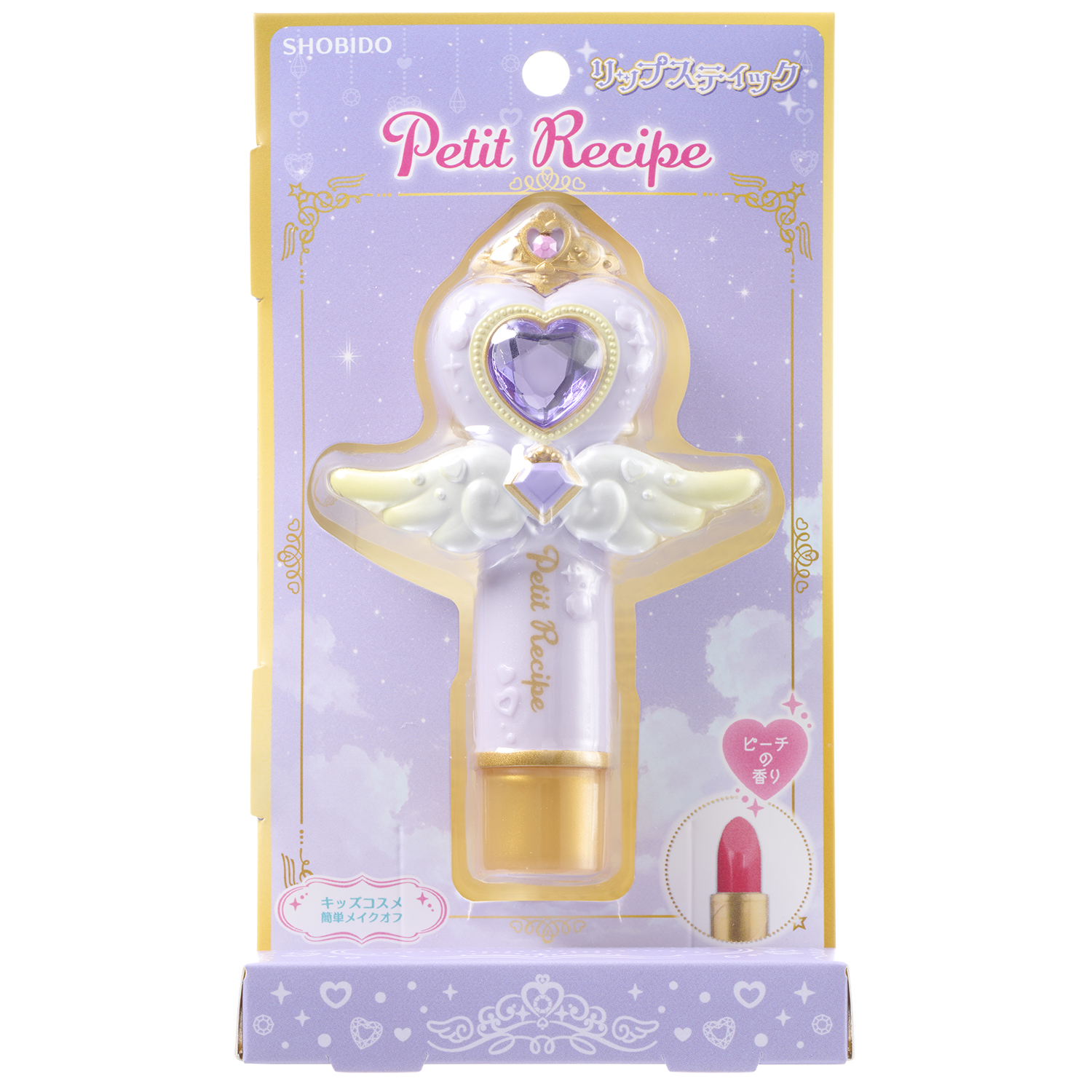 プチレシピ　リップスティック 〈パープル〉＊ピーチの香り