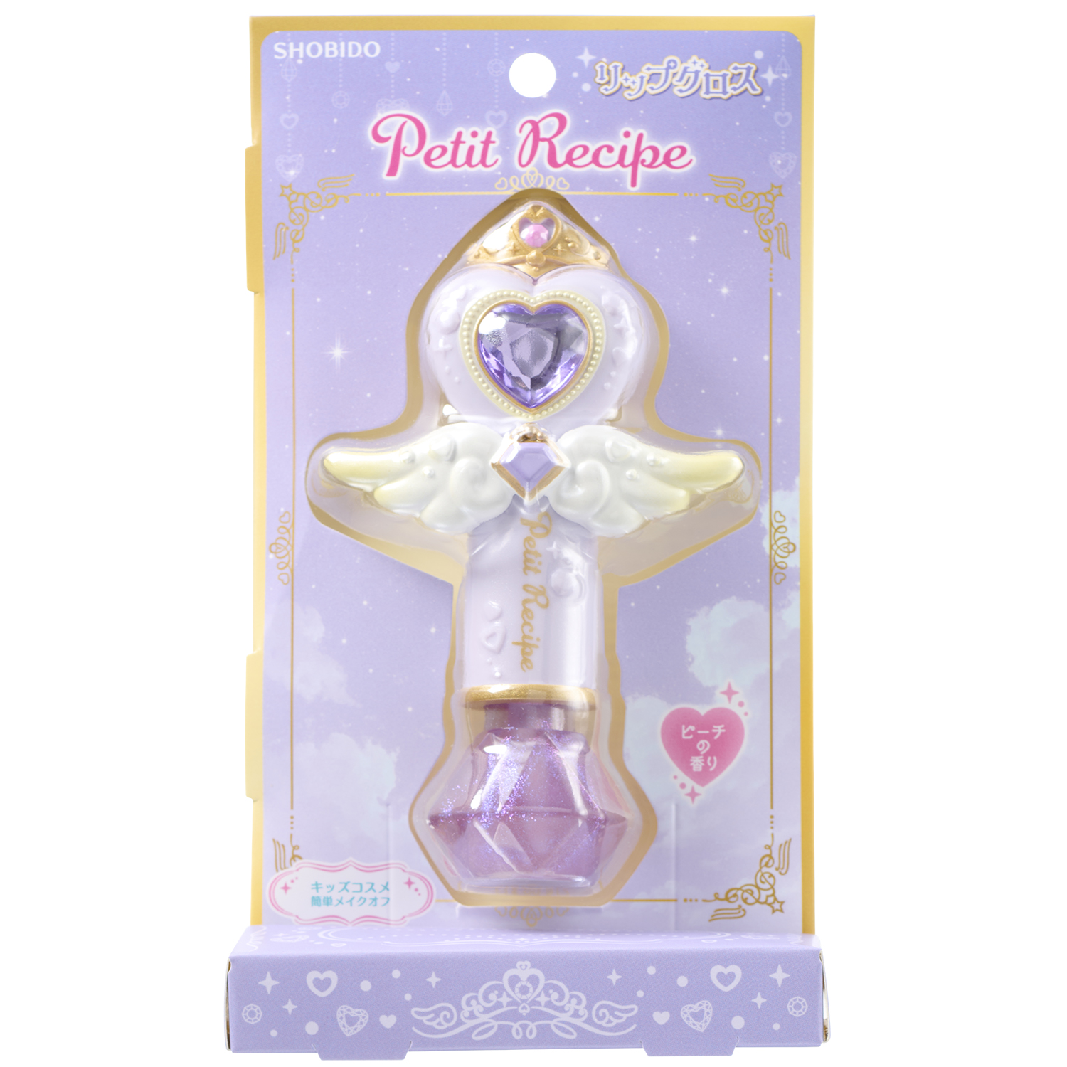 プチレシピ リップグロス 〈パープル〉＊ピーチの香り