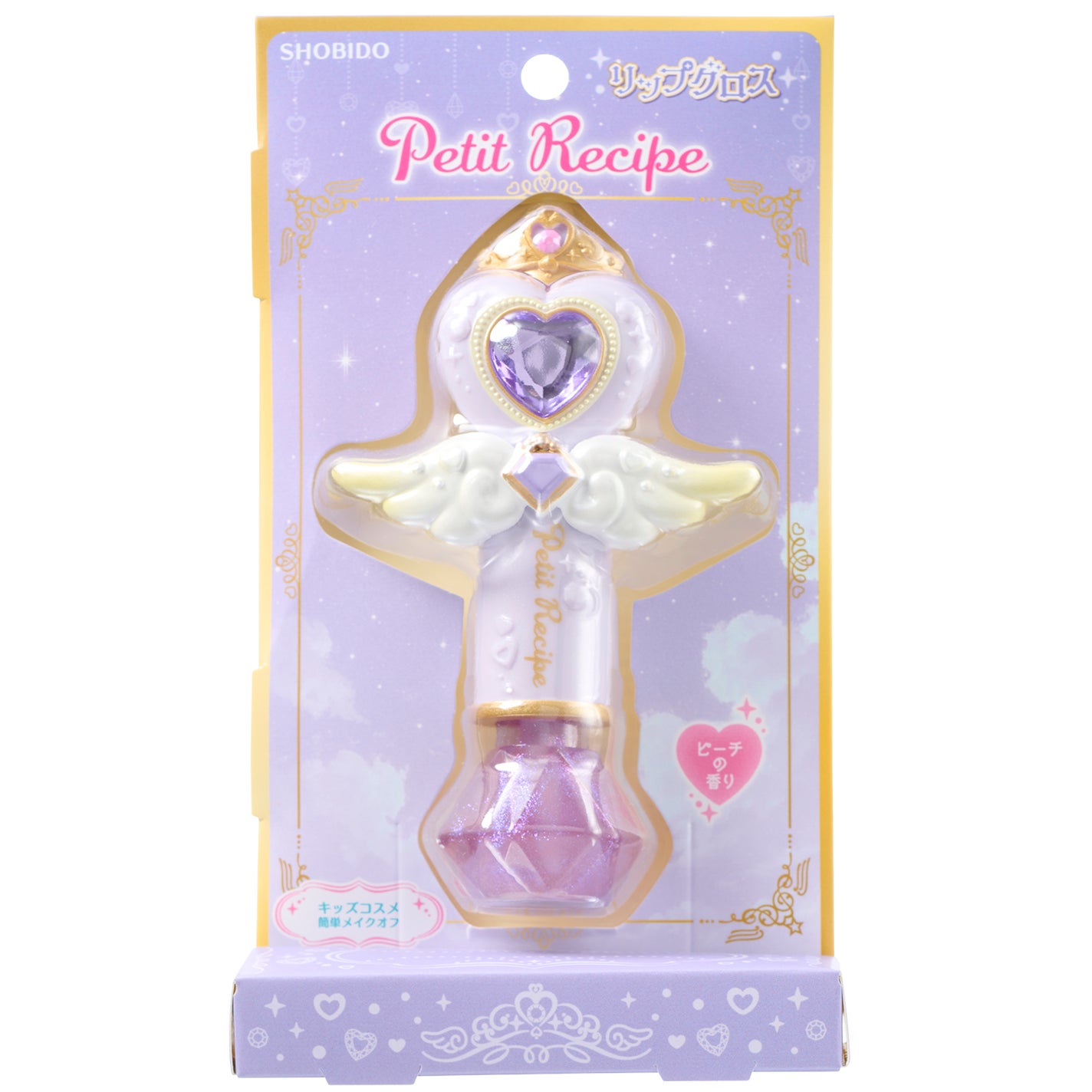 プチレシピ リップグロス 〈パープル〉*ピーチの香り