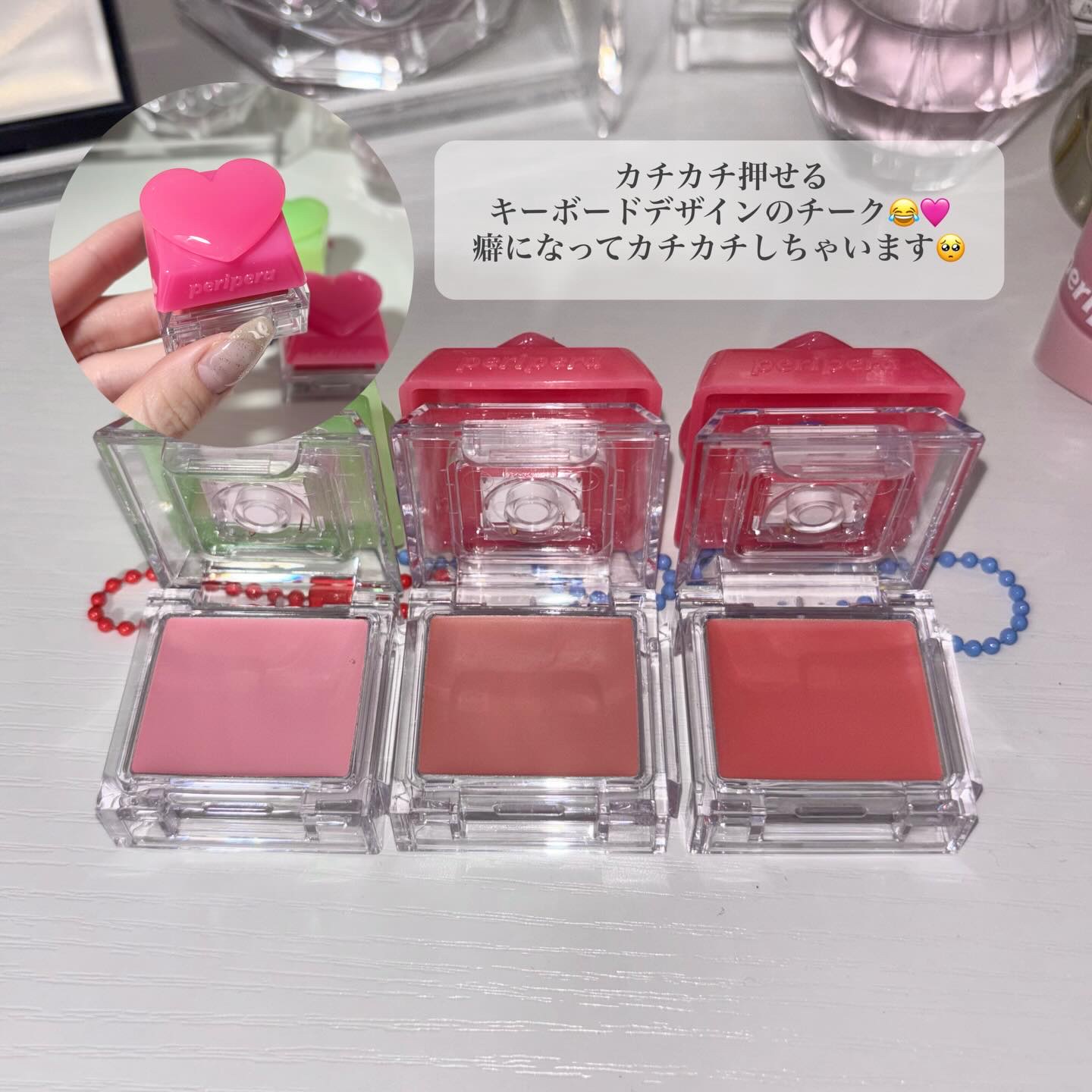 ペリペラ トック ブラッシュ キーキャップ/PERIPERA/パウダーチークを使ったクチコミ（3枚目）